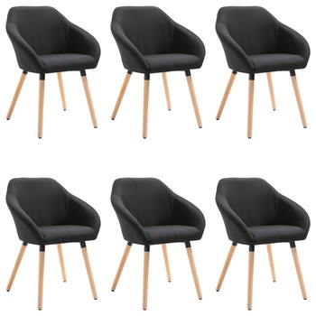 Set de 6 scaune pentru living, vidaXL, Negru, 62 x 54 x 83,5 cm, cadru lemn Set de 6 scaune pentru living, vidaXL, Negru, 62 x 54 x 83,5 cm, cadru lemn