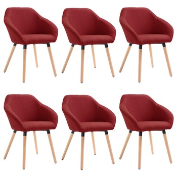 Set de 6 scaune pentru living, vidaXL, Grena, 62 x 54 x 83,5 cm, cadru lemn Set de 6 scaune pentru living, vidaXL, Grena, 62 x 54 x 83,5 cm, cadru lemn