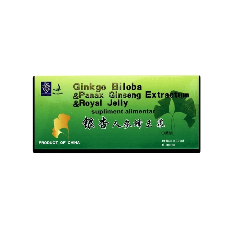 Supliment, Naturalia, Ginkgo Biloba & Panax Ginseng extract royal jelly, 10 fiole x 10 ml