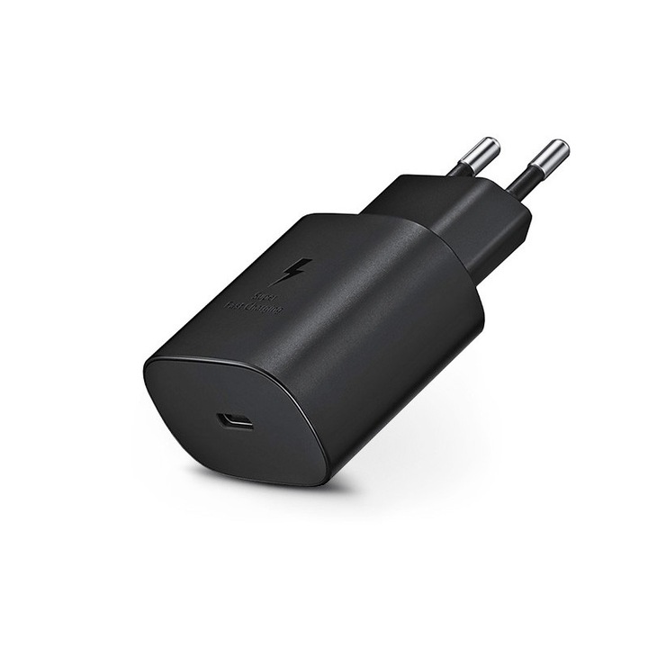 Samsung gyári USB hálózati töltő adapter Type-C bemenettel - 5V/3A - EP-TA800EBEPD.3.0 Super Fast Charging - fekete (ECO csomagolás)