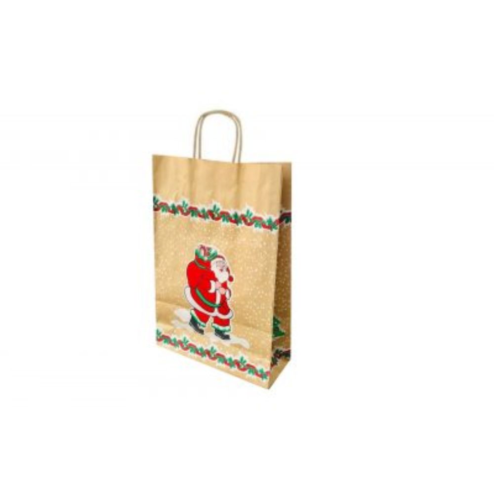 Pungi Sarbatori, Model Mos Craciun, 25x14x30 cm, 100 Buc/Bax