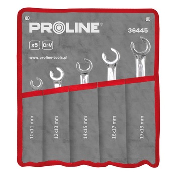 Set 5 chei fixe forjate CR-VA Proline, tip manson, 10 - 19 mm Set 5 chei fixe forjate CR-VA Proline, tip manson, 10 - 19 mm