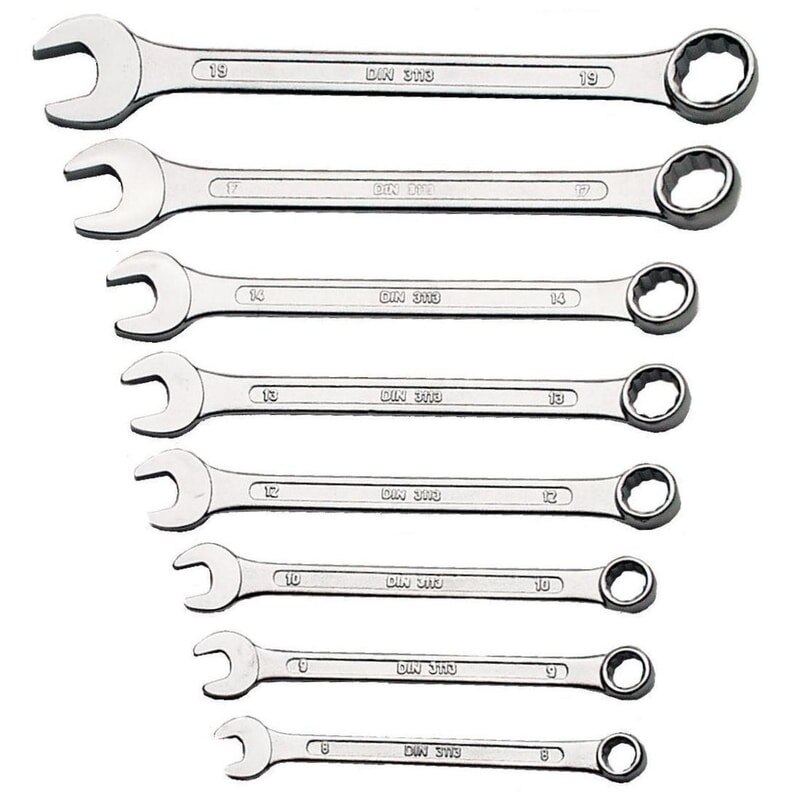 Set chei combinate Mannesmann M130-08DIN, Ø8-19 mm, 8 piese