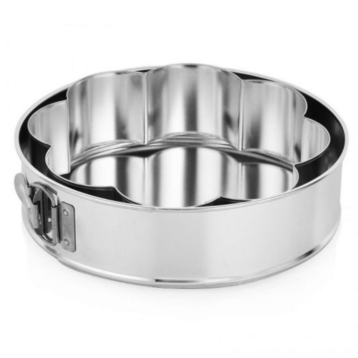 Forma tort 24cm cu forma floare, baza detasabila, 2 piese, SNB
