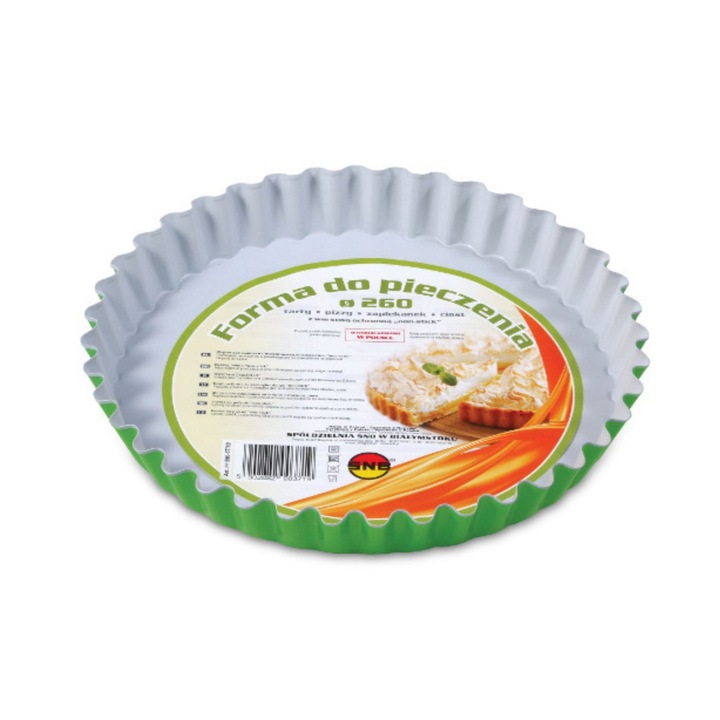 Forma tarta 26cm, invelis antiaderent, verde, SNB