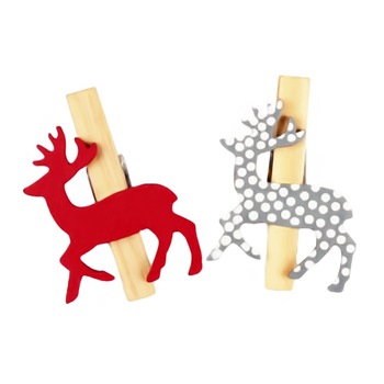 Decoratiuni pentru Craciun, Clestisori cu Reni, Set 6 buc Decoratiuni pentru Craciun, Clestisori cu Reni, Set 6 buc