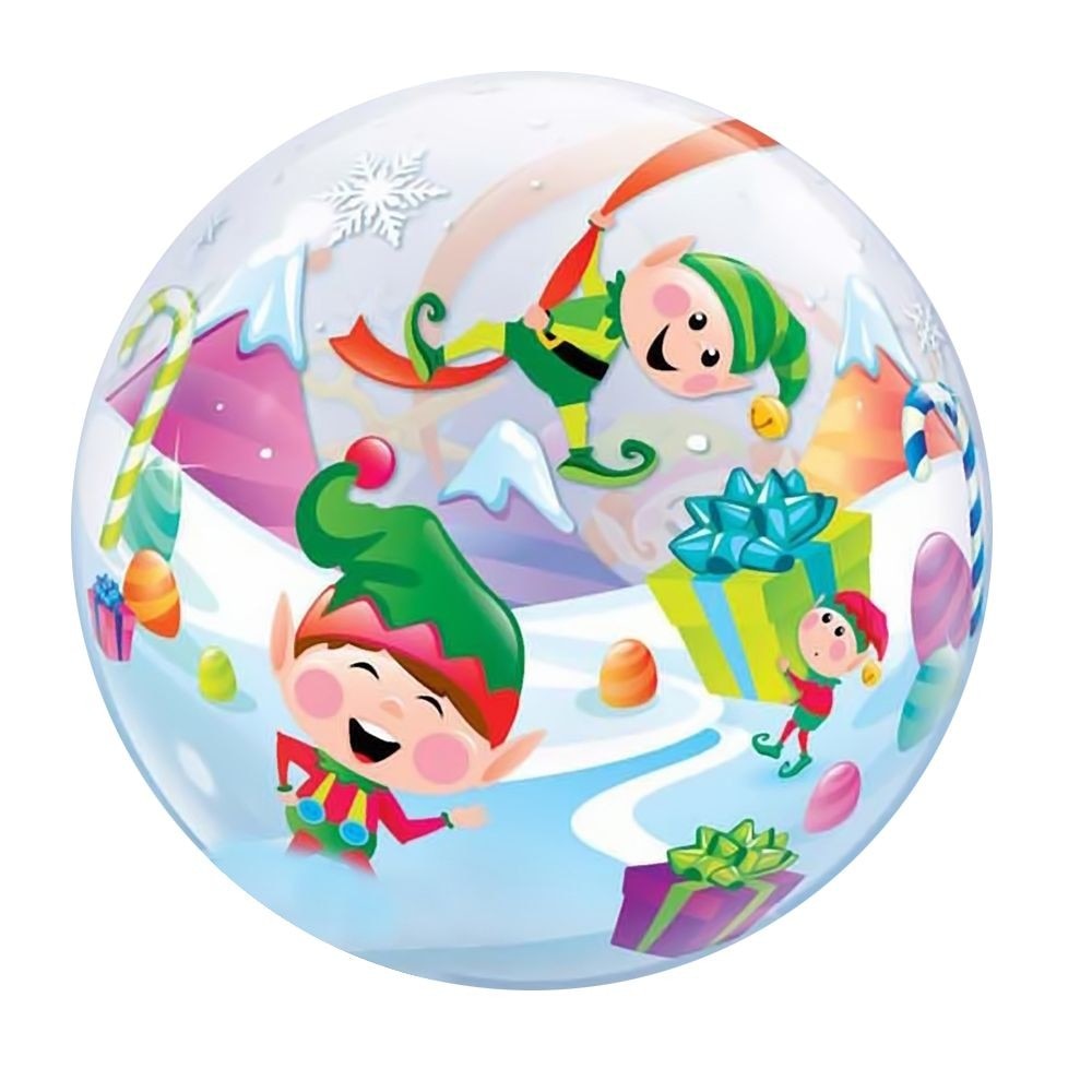 Balon Bubbles 56 cm Om de zapada Craciun, Qualatex
