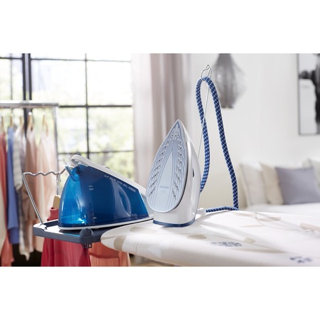 Statie de calcat Philips SpeedCare GC6616/20, Talpa SteamGlide Ceramic, 2400 W, 1.2 l, 160 g/min, Alb/Albastru