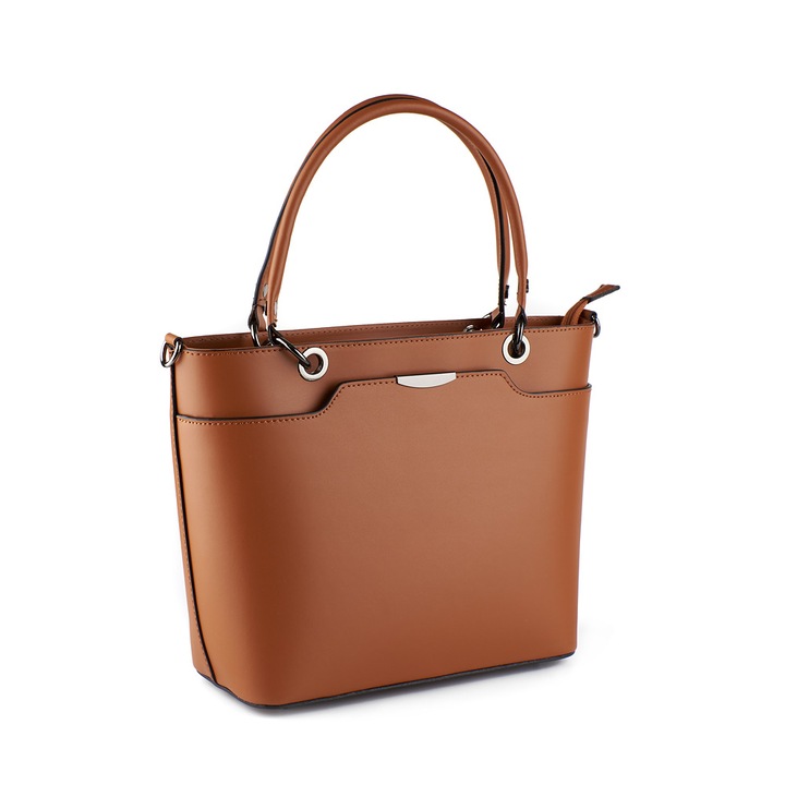 Azzura termeszetes bor taska, 32x27x13, Barna, 32 x 27 x 13