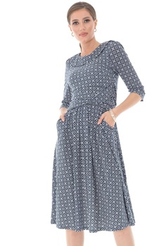 Rochie bleumatin, ROH, cu decolteu stil barcuta Rochie bleumatin, ROH, cu decolteu stil barcuta