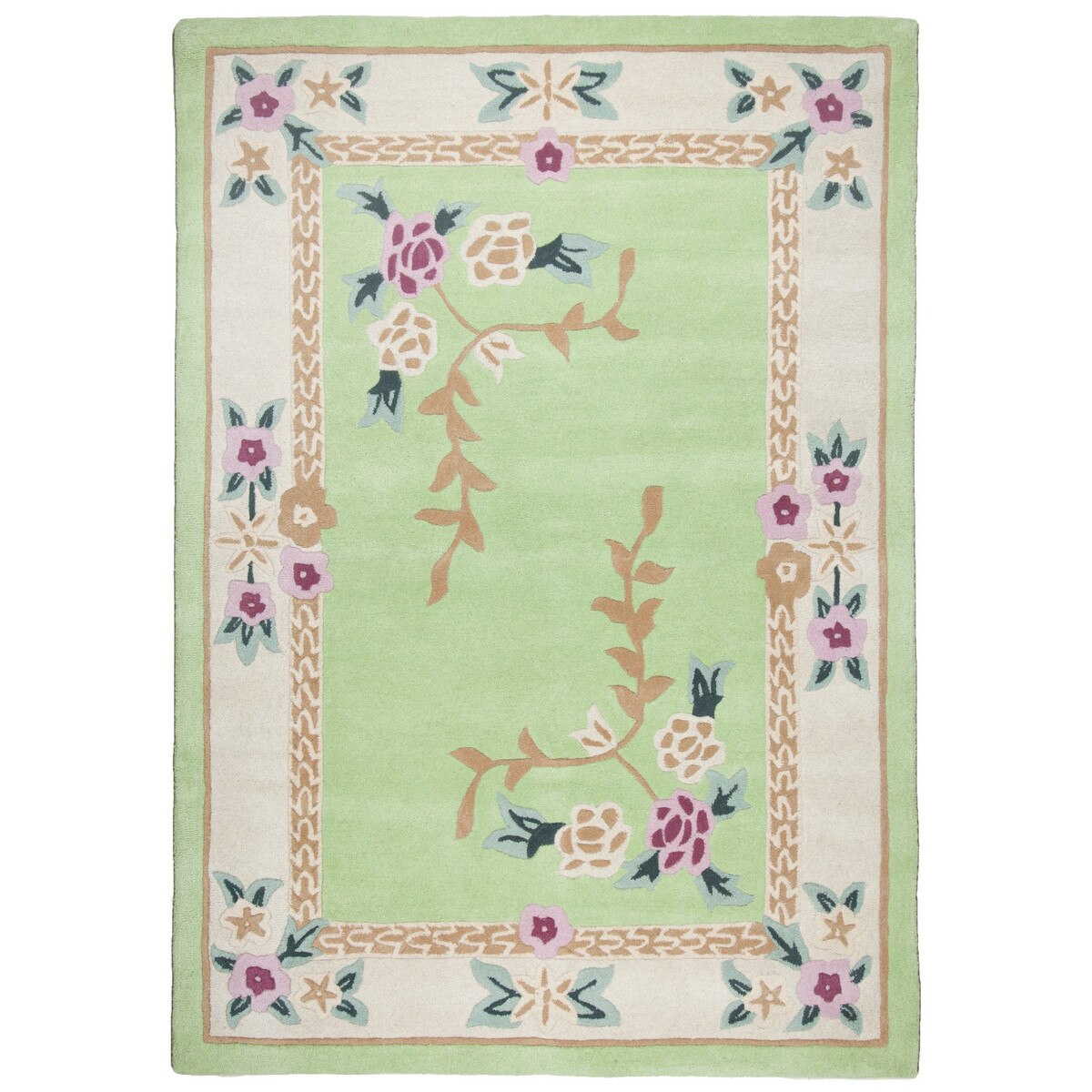 Covor Floral Kova, Lana, Verde, 60x90 - C50-105002