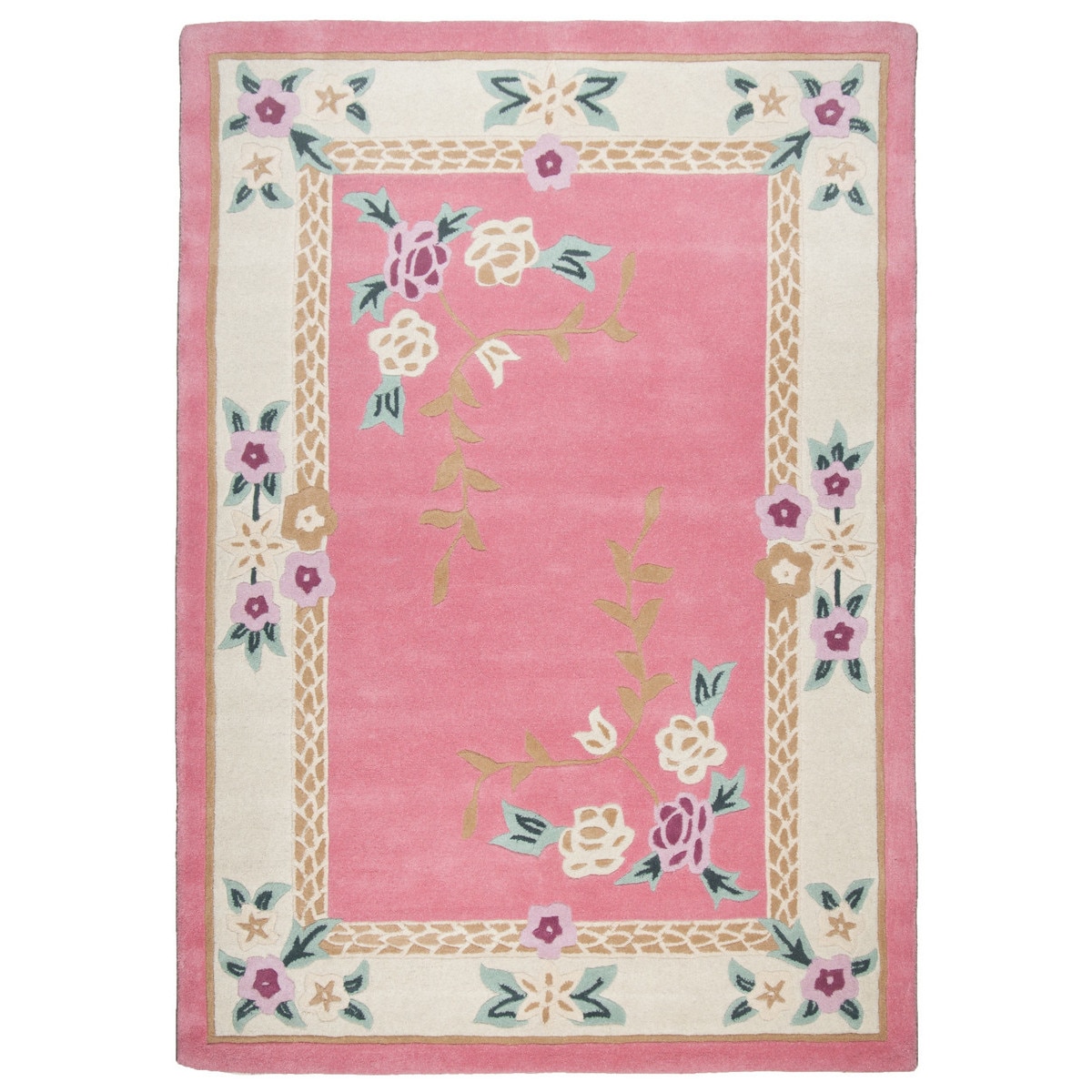 Covor Floral Kova, Lana, Roz, 70x140 - C10-105001