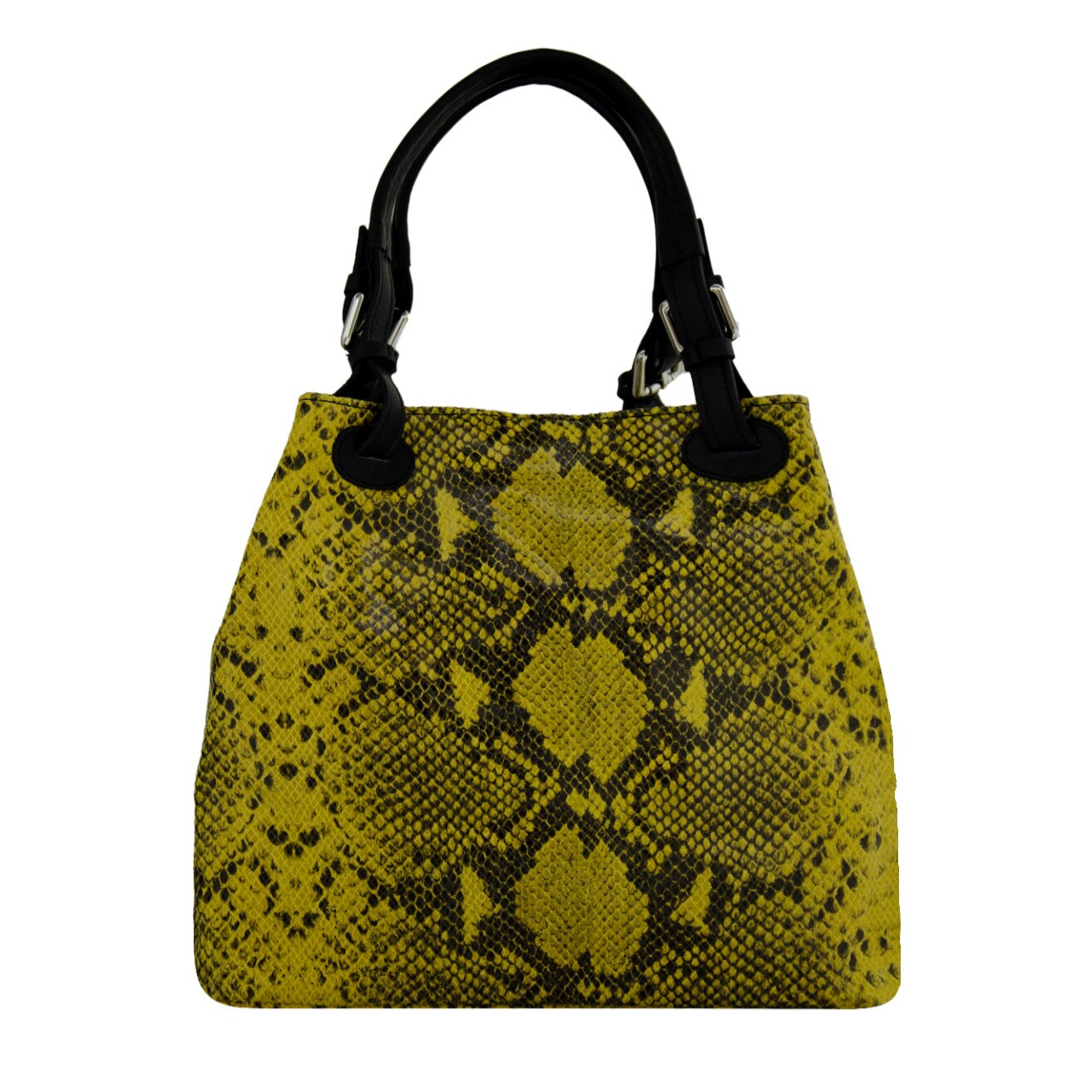 Geanta de dama din piele naturala, Lina 5, galben