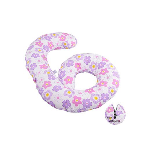 Perna alaptare multifunctionala BabyNeeds, Floricele Mov