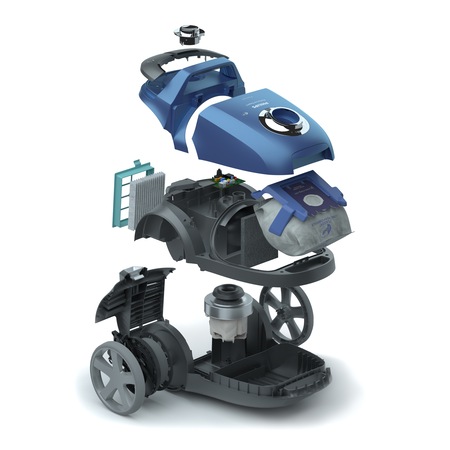 Aspirator cu sac Philips Performer Expert FC8722/09, 5 l, Tub telescopic metalic, 650 W, HEPA 13, Albastru