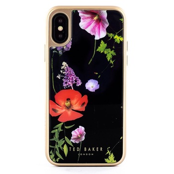 Husa de protectie Ted Baker Glass Inlay pentru Apple iPhone XS / X, Hedgerow Husa de protectie Ted Baker Glass Inlay pentru Apple iPhone XS / X, Hedgerow