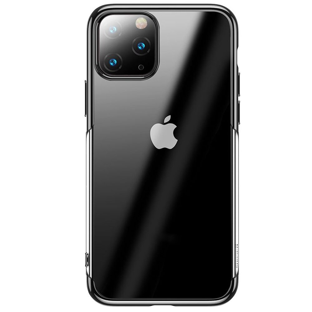 Husa Silicon Baseus Shining pentru iPhone 11 Pro, margini electroplacate, Black