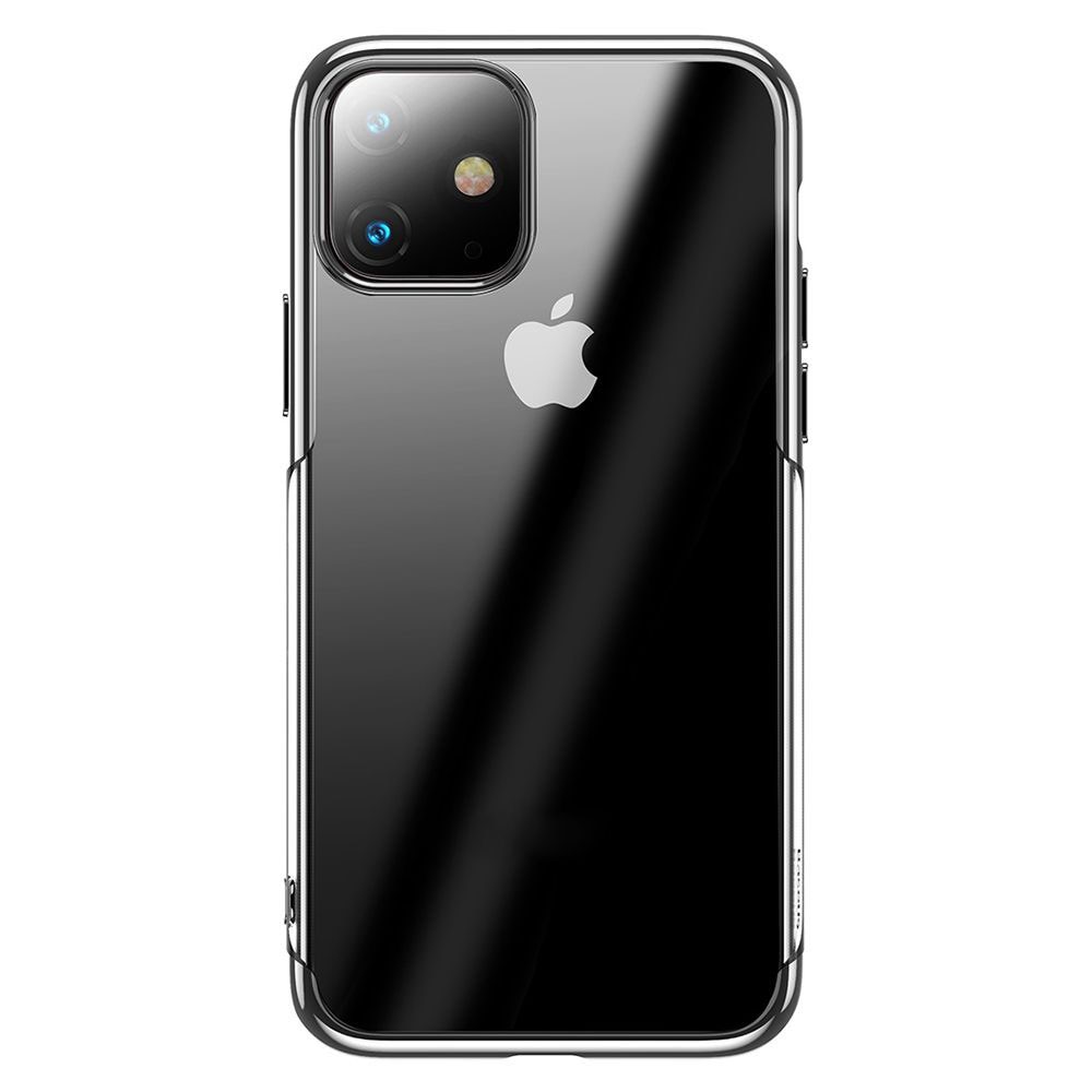 Husa Silicon Baseus Shining pentru iPhone 11, margini electroplacate, Silver