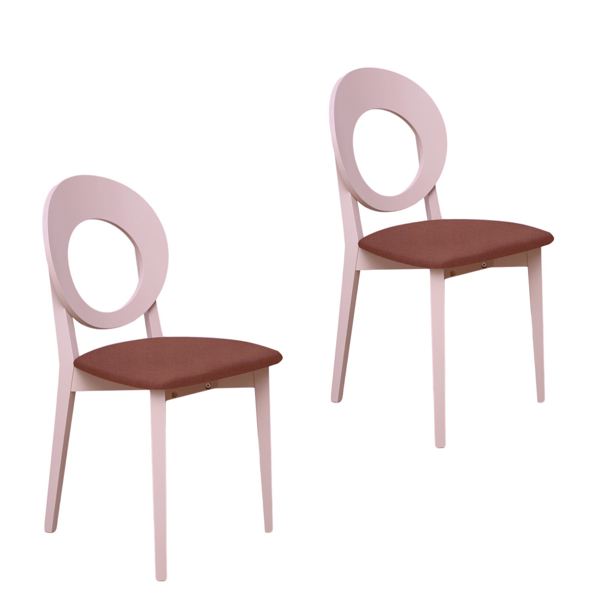 Set 2 scaune COSMO, Lemn, Beige/Bonus New Cappucino