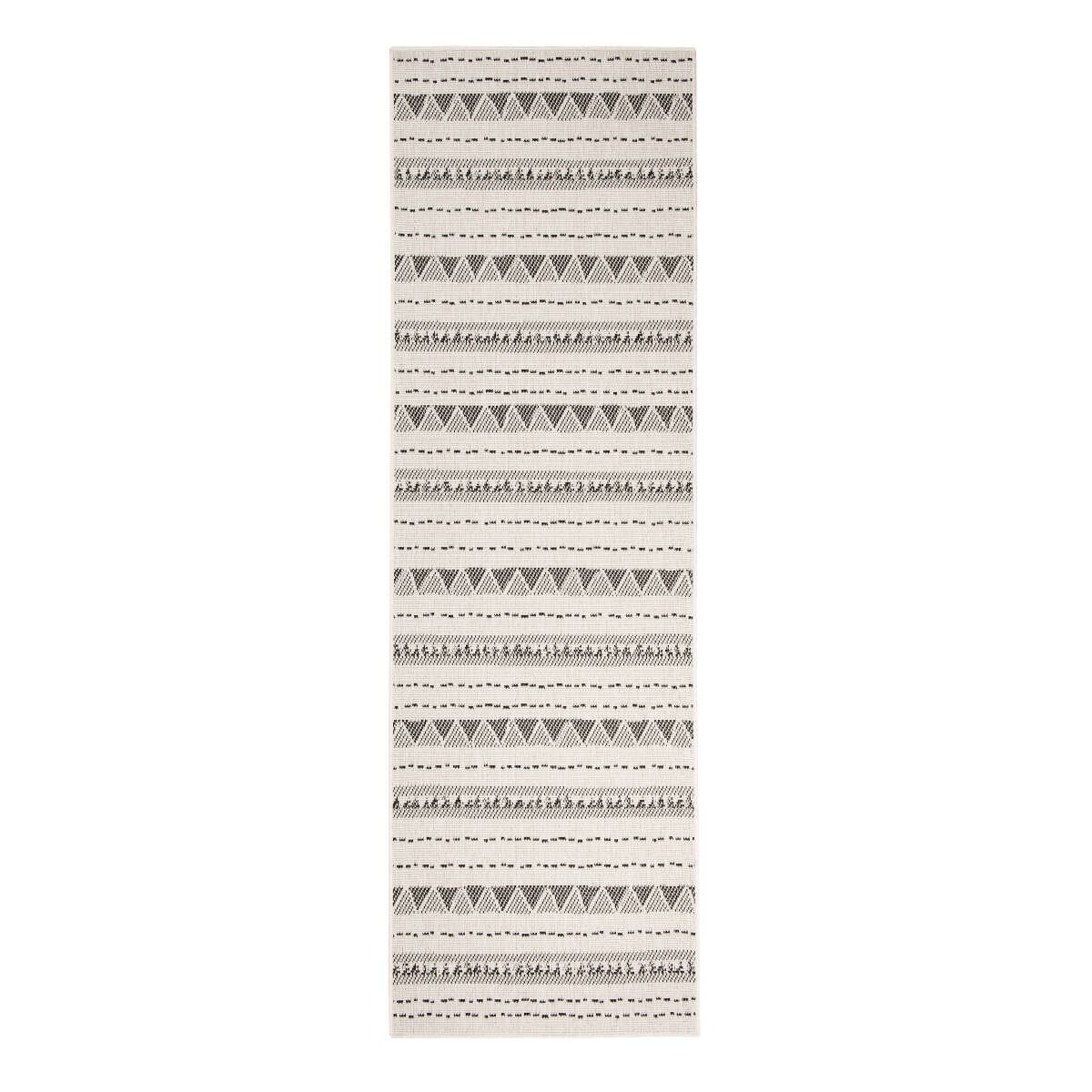 Covor Reversibil Modern & Geometric Twin Supreme, Negru/Crem, 80x350