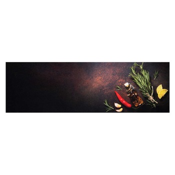 Covor Modern & Geometric Cook & Clean, Gri/Rosu, 45x140 Covor Modern & Geometric Cook & Clean, Gri/Rosu, 45x140