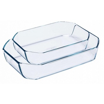 Set 2 vase rectangulare Pyrex Inspiration, sticla termorezistenta, 2.6L, 3.2L Set 2 vase rectangulare Pyrex Inspiration, sticla termorezistenta, 2.6L, 3.2L