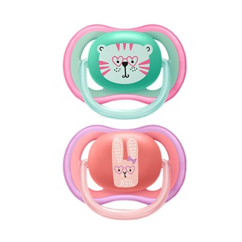 Suzeta Philips-AVENT Ultra Air, 18 luni+, 2 bucati, fete, Tigru / Iepure Suzeta Philips-AVENT Ultra Air, 18 luni+, 2 bucati, fete, Tigru / Iepure