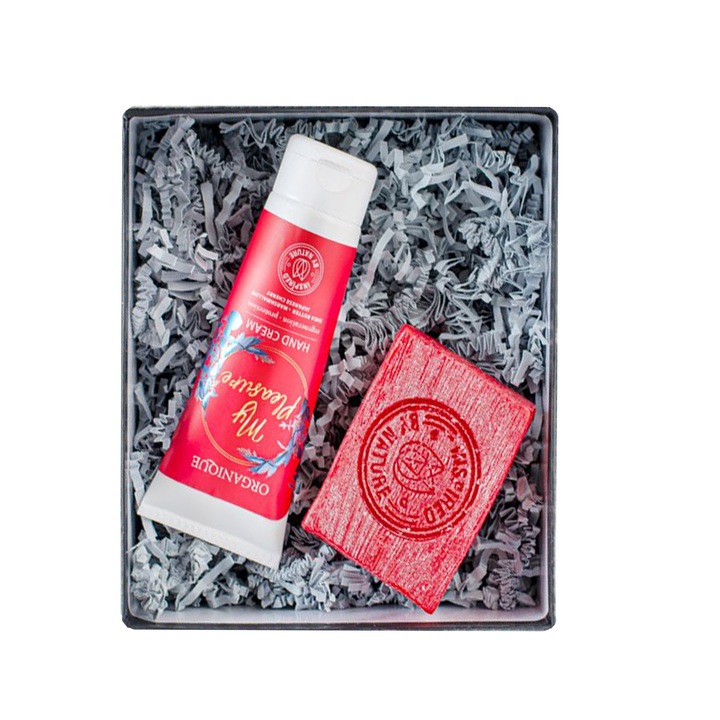 Daily Pleasure ajándékkészlet, 2 termék, szilárd szappan és kézkrém, Organique