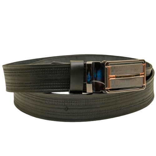 Curea pentru barbati Manhatan 25, Piele naturala, Lucrata manual, 100-130 cm, Negru