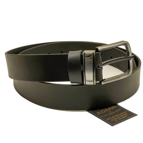 Curea pentru barbati Manhatan 5, Piele naturala, Lucrata manual, 120 cm, Negru mat