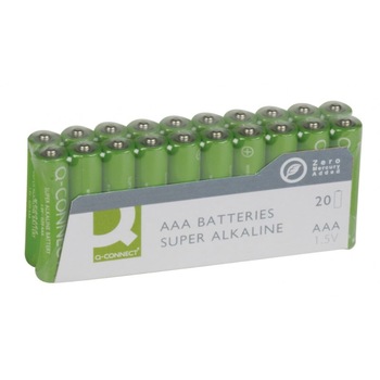Baterii Alcaline Q-CONNECT, R3,Tip AAA, 1.5V, 20 Buc/Set Baterii Alcaline Q-CONNECT, R3,Tip AAA, 1.5V, 20 Buc/Set