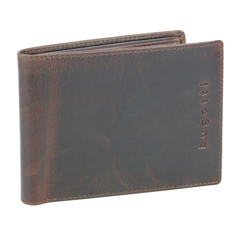 Bugatti, Portofel din piele Romano, RFID 8CC, Piele naturala, Maro