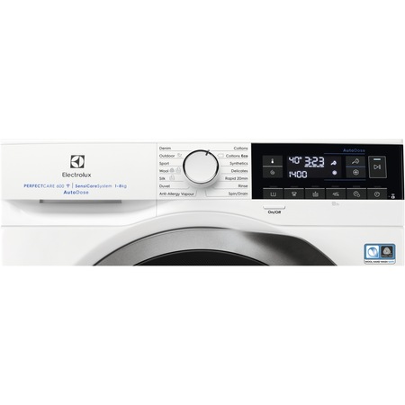 Masina de spalat rufe Electrolux EW6F348SA, 8 kg, 1400 RPM, Clasa A+++, Motor Inverter, AutoDose, WiFi, Fuzzy Logic, Alb