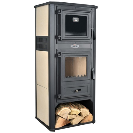 Semineu pe lemne, brichete si carbuni Ferroli Mirano C, 12 kW, 2.8 kg/h, 49x46x116 cm