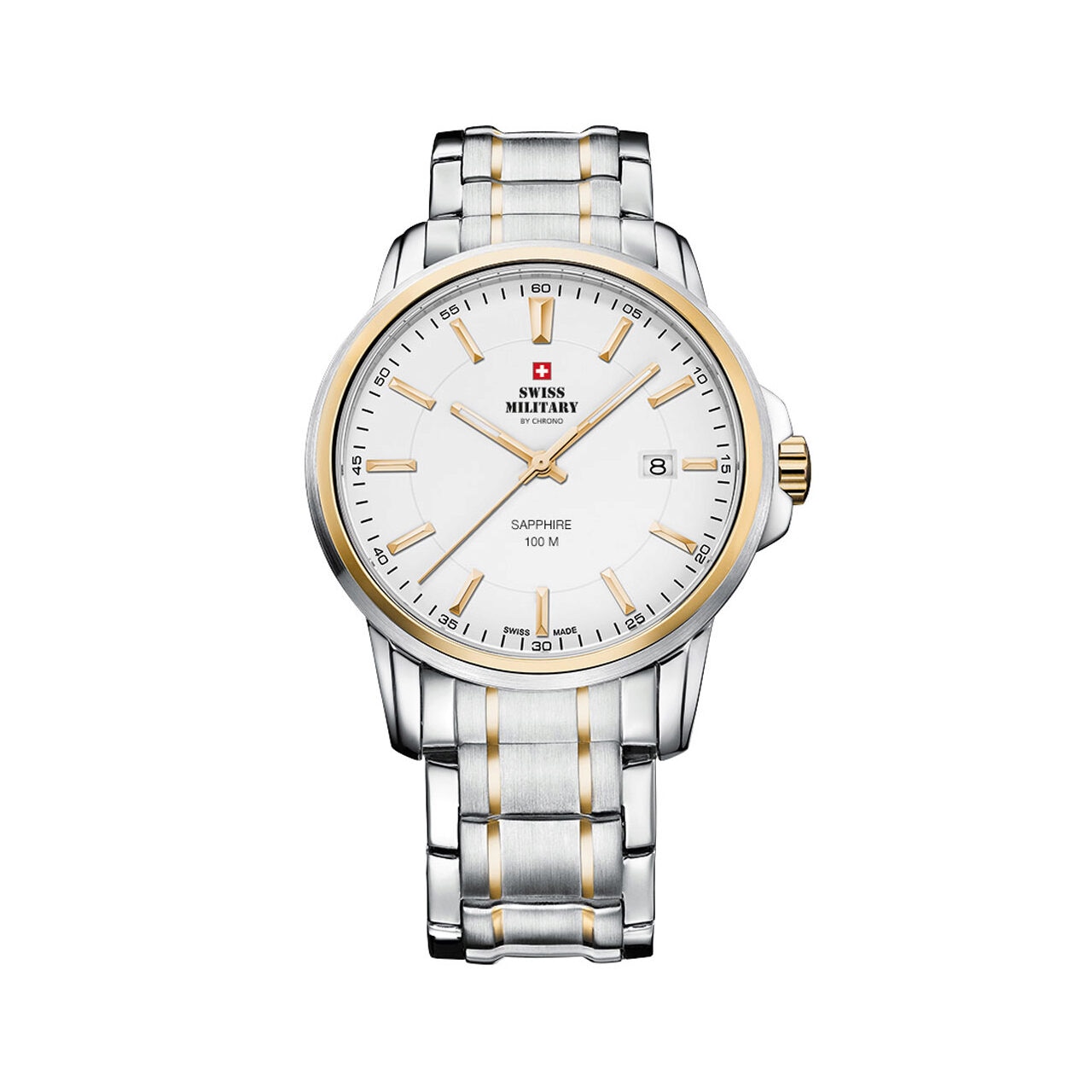 Ceas barbatesc Swiss Military SM34039.05 Saphir, 10 ATM, 40 mm, Argintiu