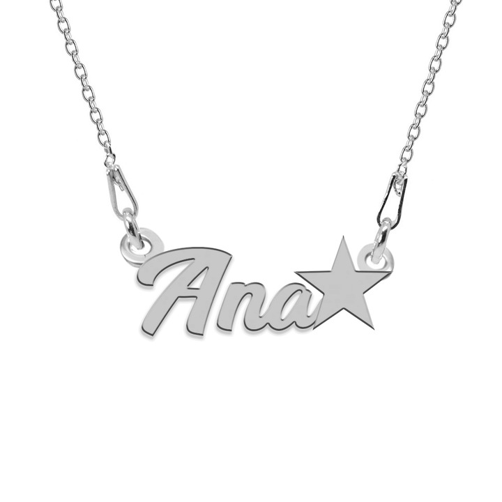 Colier Argint 925, Steluta, Nume Ana, 45 cm