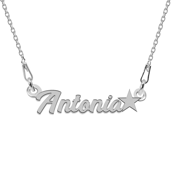 Colier Argint 925, Steluta, Nume Antonia, 45 cm