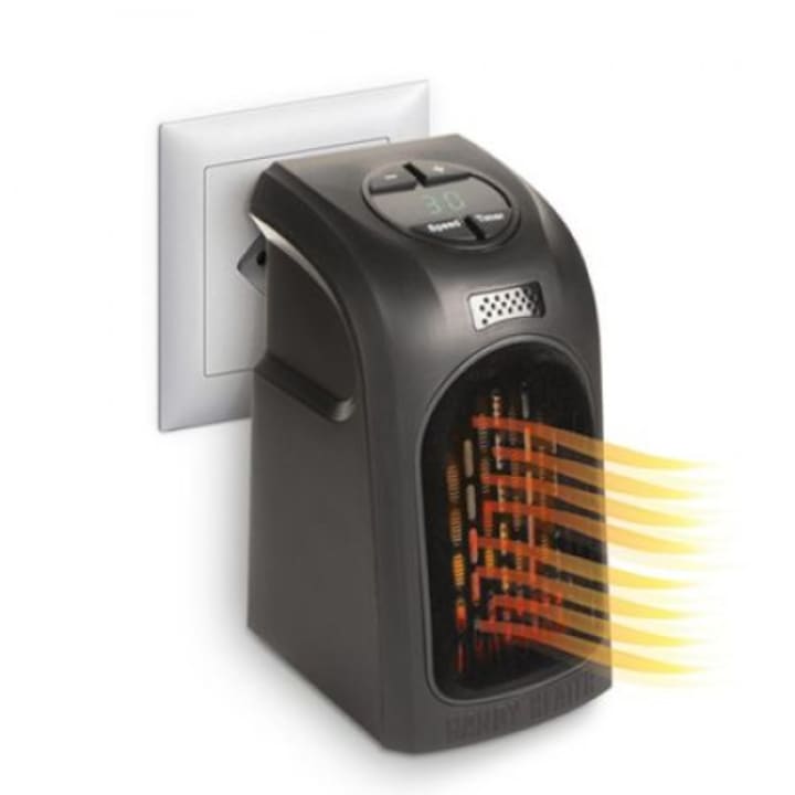 Мини вентилаторна печка Automat, 400W, с таймер, Отопление/Охлаждане, Черен