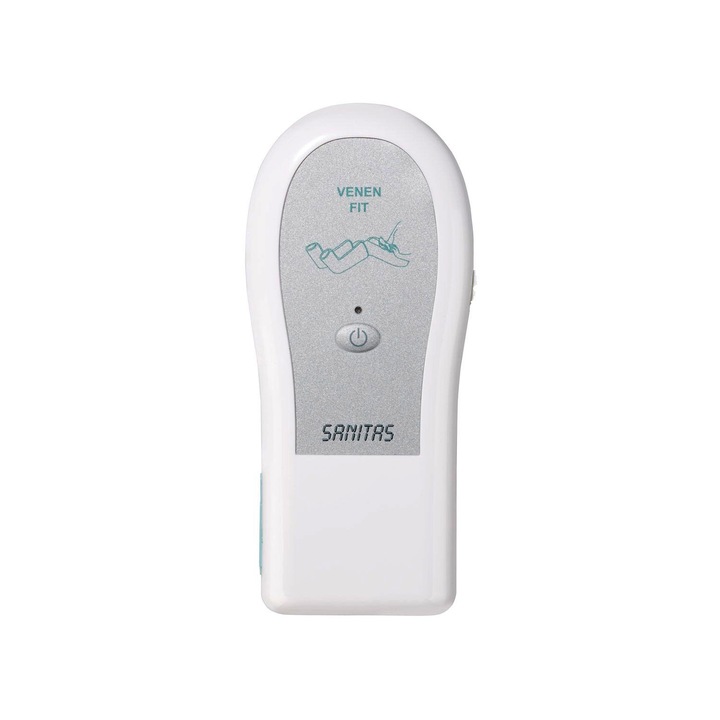 Dispozitiv masaj pentru picioare, Saniotas, Perna de aer, Mansete velcro reglabile, Albastru/Alb