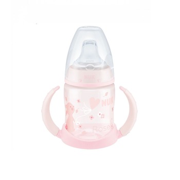 Biberon cu cioc din silicon si manere 150 ml Nuk First Choice Baby Rose 743727, Roz 6-18 luni Biberon cu cioc din silicon si manere 150 ml Nuk First Choice Baby Rose 743727, Roz 6-18 luni