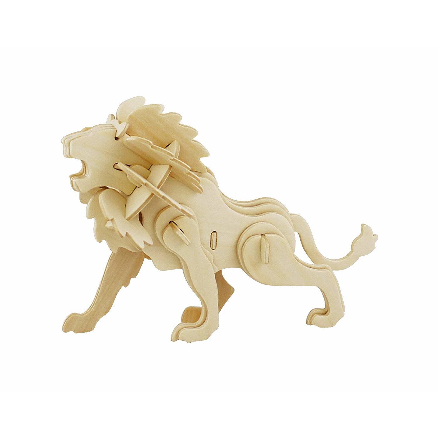 Puzzle 3D Lion, Robotime, Lemn, 34 piese