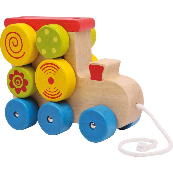 Jucarie de tras din lemn, Locomotiva, 1 an+