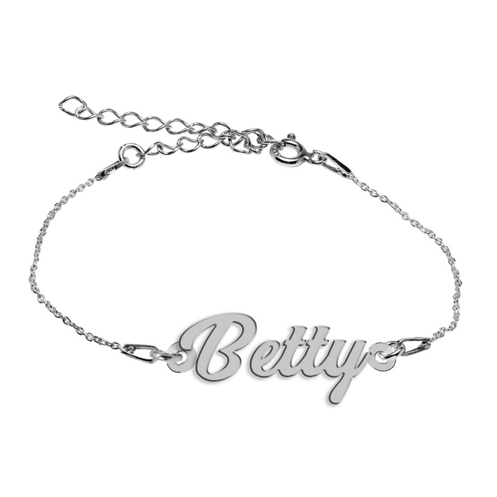 Bratara Argint 925, Nume Betty, BijuBOX, 15 + 4 cm