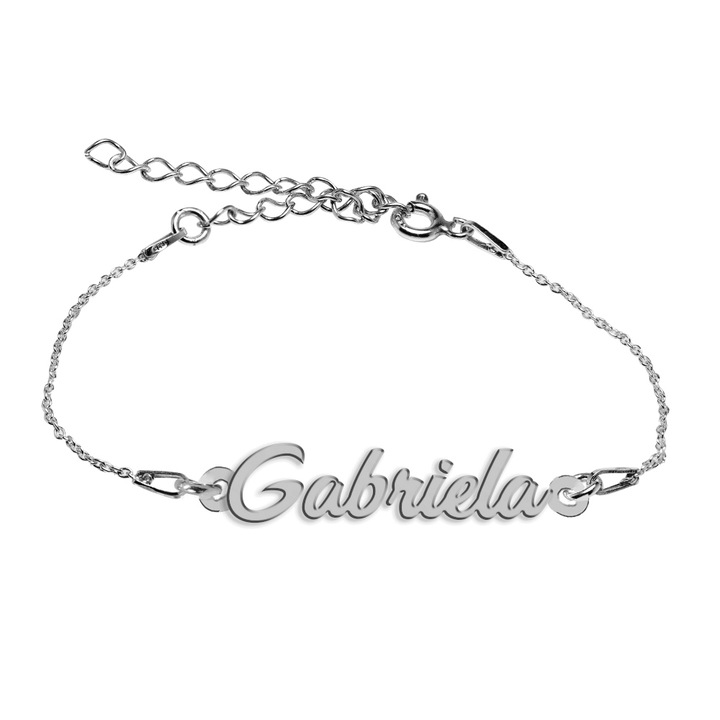 Bratara Argint 925, Nume Gabriela, BijuBOX, 15 + 4 cm