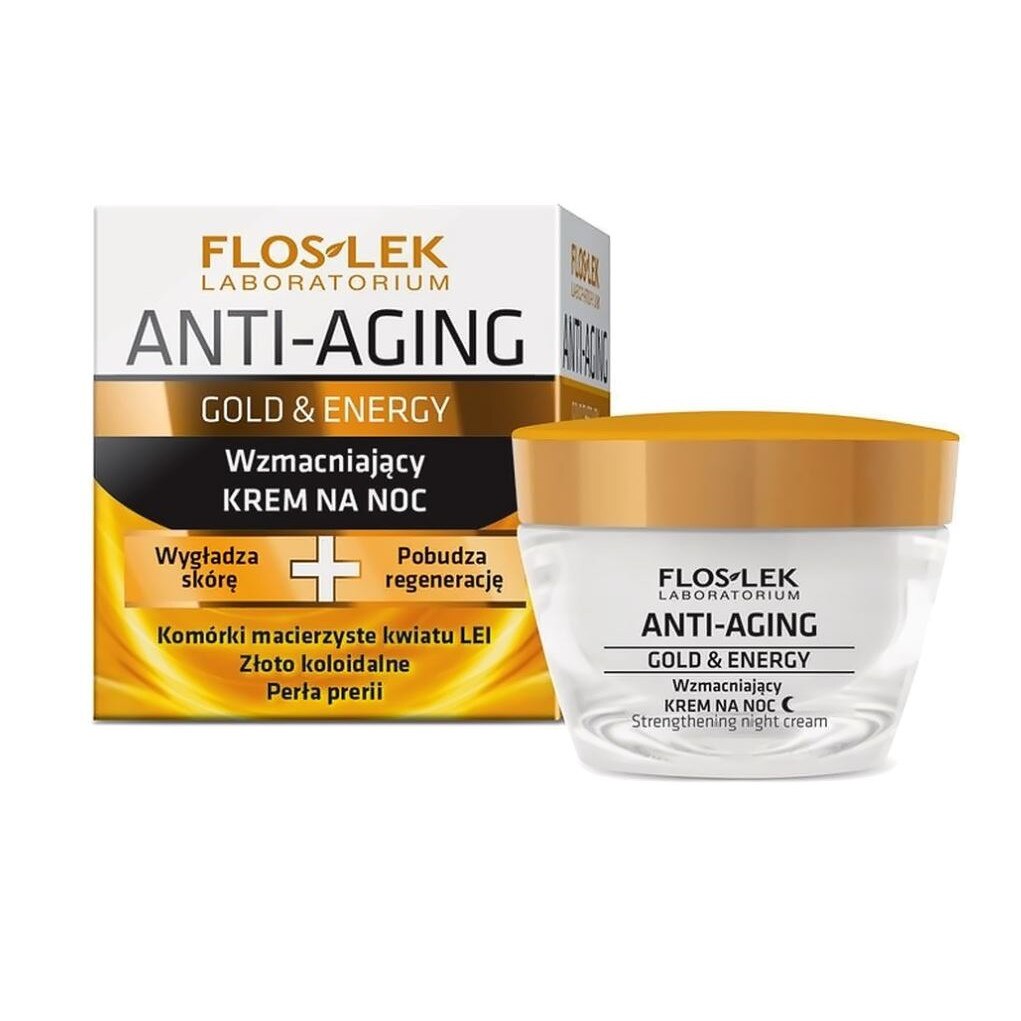 Crema de noapte, Floslek Anti-Aging Gold Energy, 50 ml