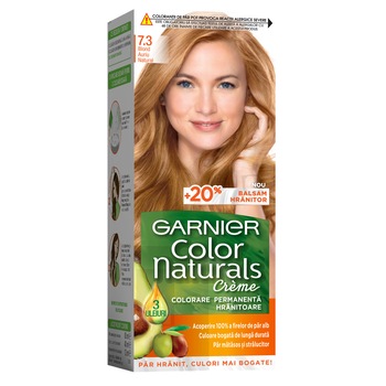 Vopsea de par permanenta cu amoniac Garnier Color Naturals 7.3 Blond Auriu Natural, 110 ml Vopsea de par permanenta cu amoniac Garnier Color Naturals 7.3 Blond Auriu Natural, 110 ml