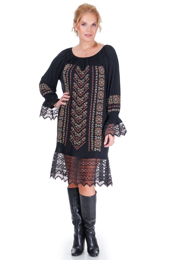 Rochie jerse negru Liza Panait R-2005E