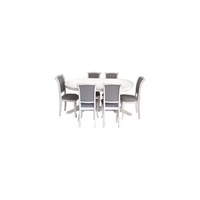set masa alb gri cu 6 scaune tapitate 155cm restransa - 235cm extinsa imagen 54_0_
0