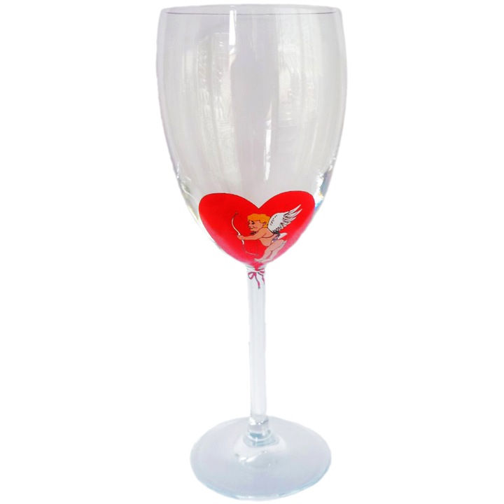 Чаши за вино SmartDecor 16653, Стъкло, 200 ml, Комплект 2 чаши, Св. Валентин