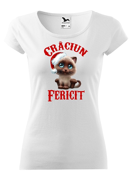 Tricou cu maneca scurta , K-off ,dama,Craciun Fericit